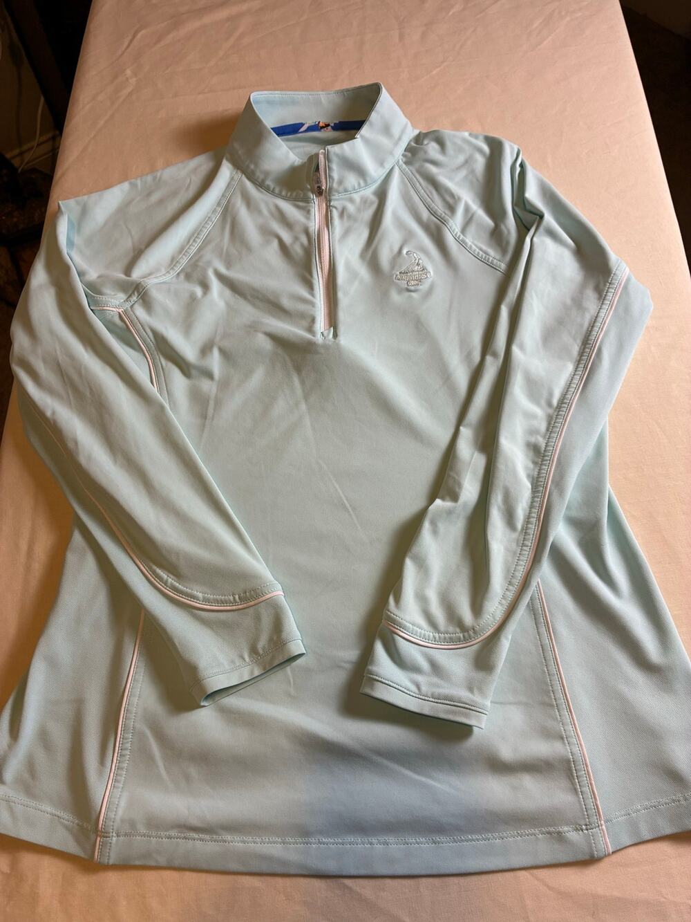 Peter Millar Womens Quarter Zip Pullover Golf Tournament 1923 Blue Long Sleeve